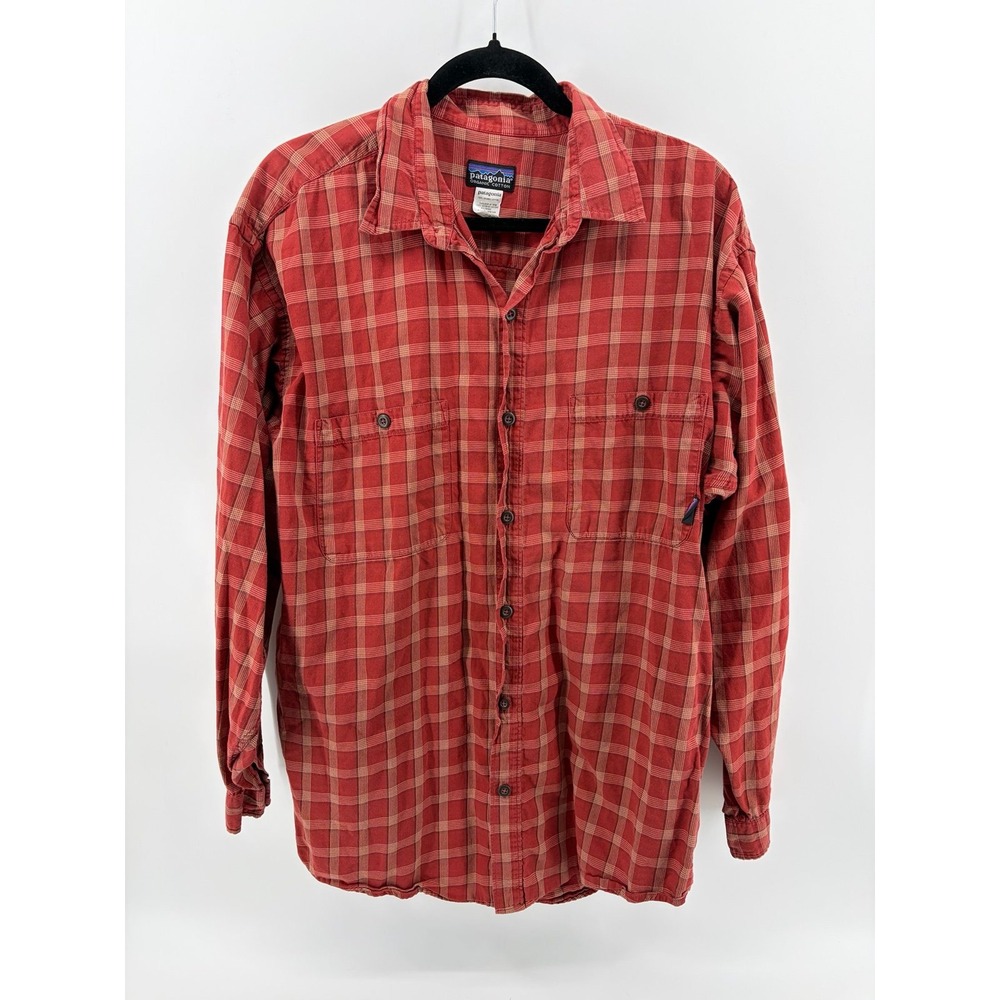Patagonia, Red Plaid Button-Front, Long Sleeve Shirt, Men's Size Large, Pre-Own